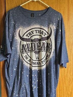 Jason ALDEAN Navy Blue Graphic Tee with White Splatter